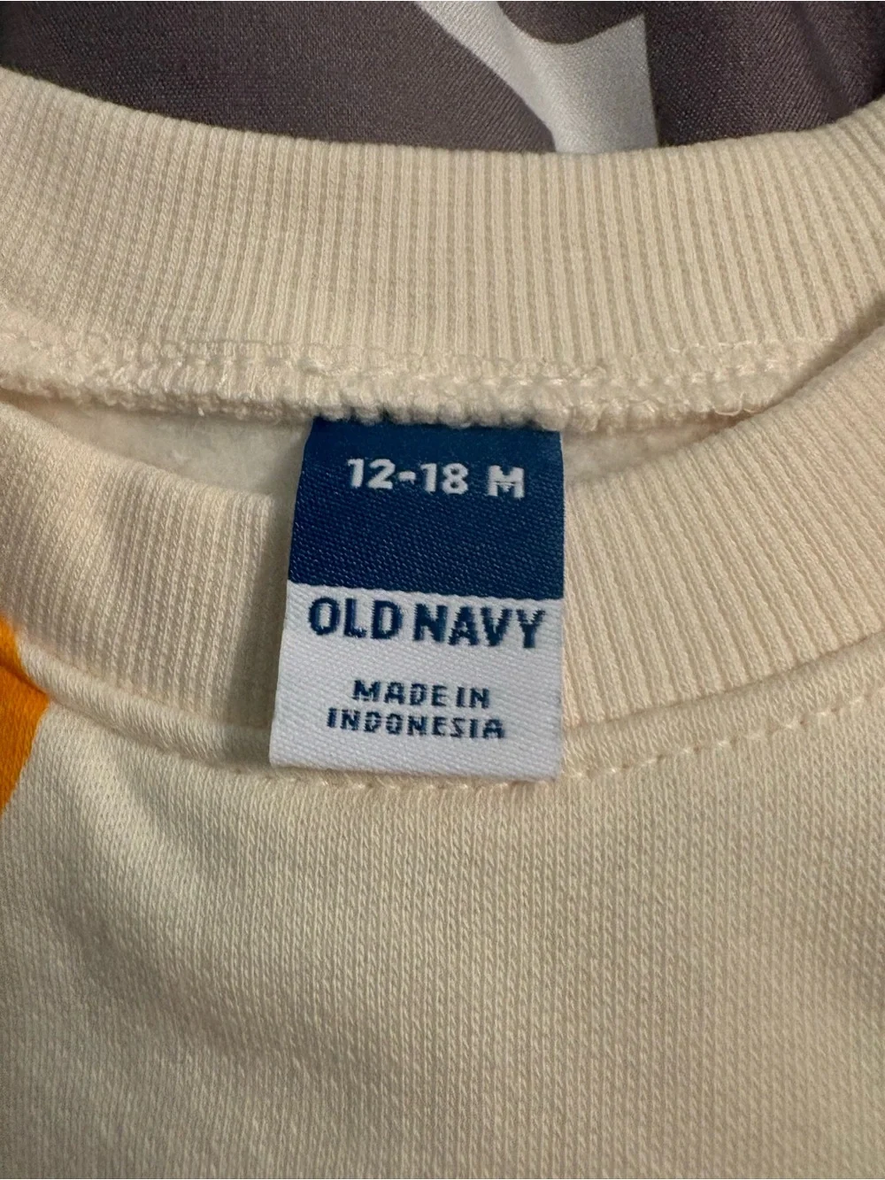 Old Navy Cream and Orange Pumpkin Print Baby One-Piece
